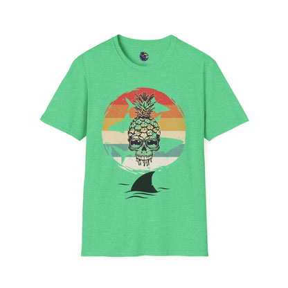 Pineapple Skull Sunset Shark Fin Unisex T-Shirt