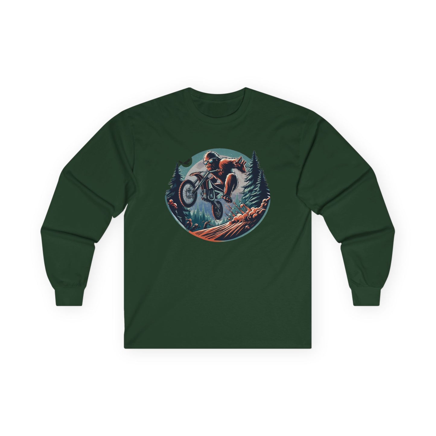 Sasquatch Dirt Bikin' Unisex Long Sleeve Shirt