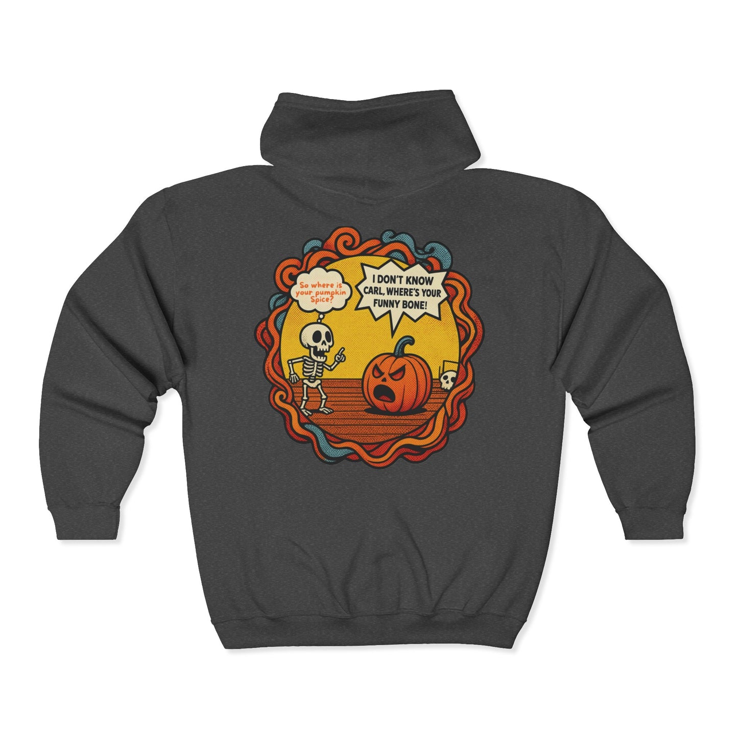 Pumpkin Spice vs Funny Bone Unisex Zip-Up Hoodie