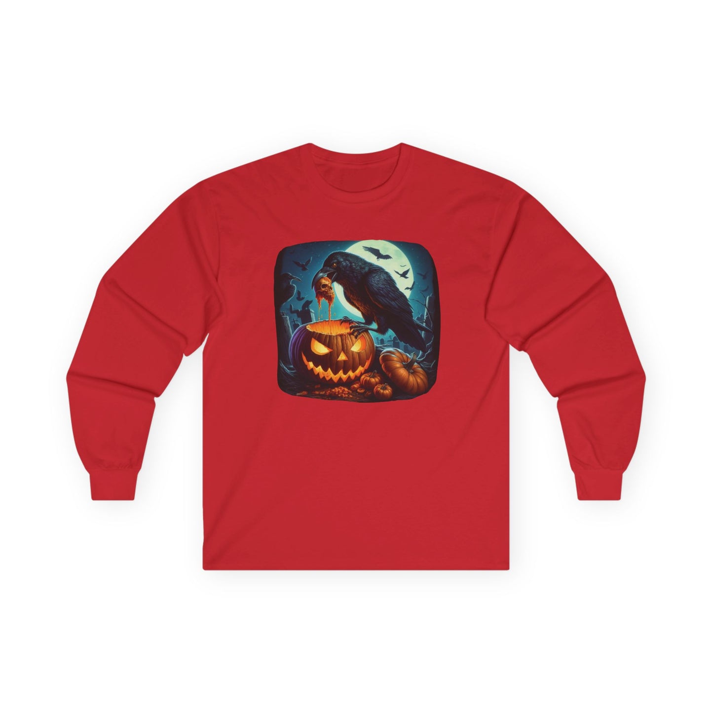 Raven Skull Unisex Long Sleeve Shirt