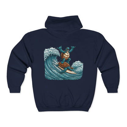 Surfing Sea Turtles Unisex Zip-Up Hoodie