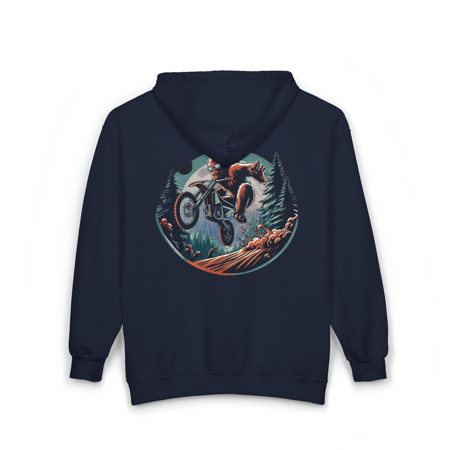 Sasquatch Dirt Bikin' Unisex Zip-Up Hoodie