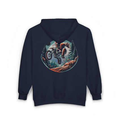 Sasquatch Dirt Bikin' Unisex Zip-Up Hoodie