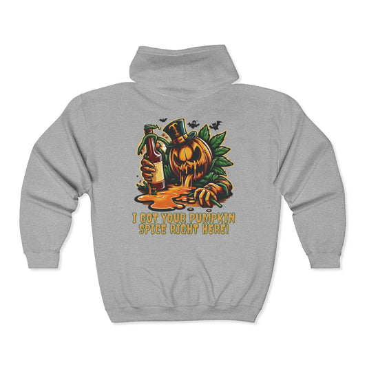 I've Got Your Pumpkin Spice Right Here Unisex Zip-Up Hoodie