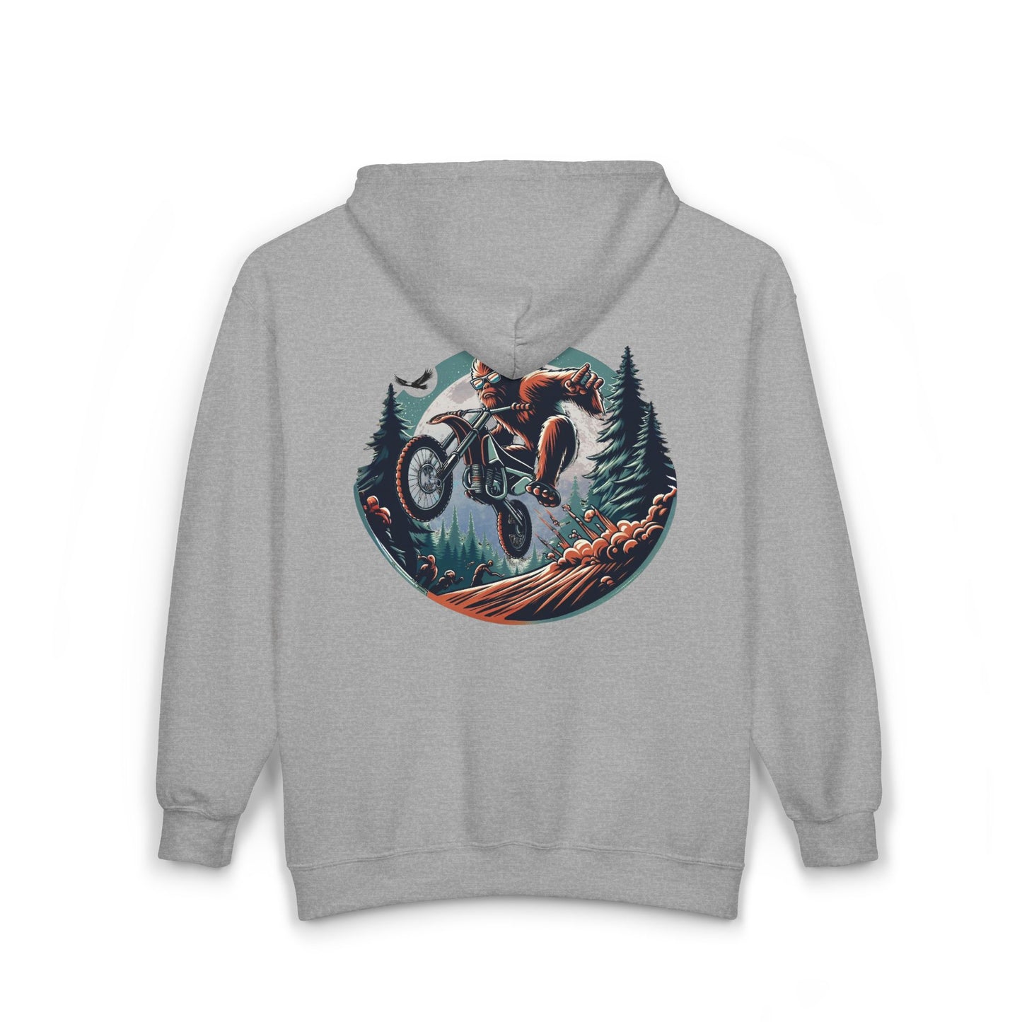 Sasquatch Dirt Bikin' Unisex Zip-Up Hoodie