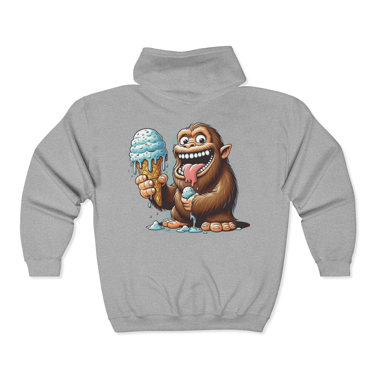 Sasquatch Ice Cream Unisex Zip-Up Hoodie