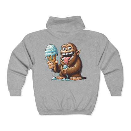 Sasquatch Ice Cream Unisex Zip-Up Hoodie