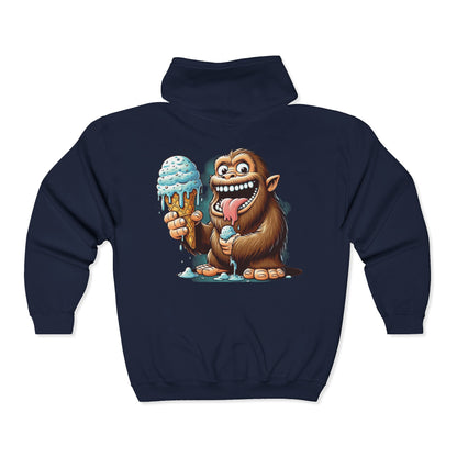 Sasquatch Ice Cream Unisex Zip-Up Hoodie