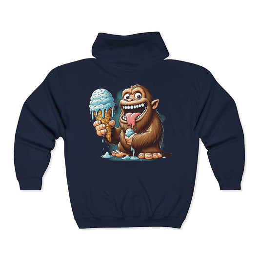 Sasquatch Ice Cream Unisex Zip-Up Hoodie