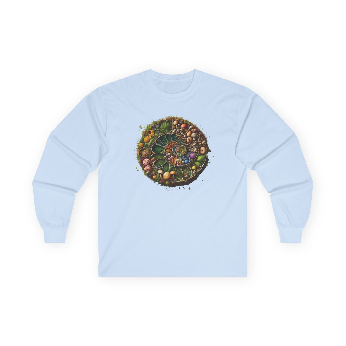 Floral Mushroom Spiral Unisex Long Sleeve Shirt