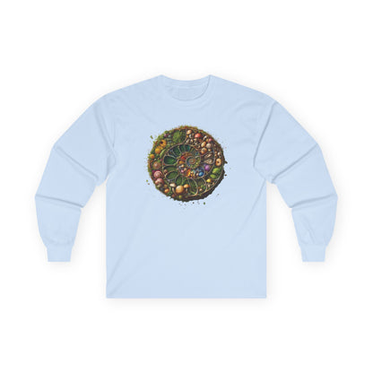 Floral Mushroom Spiral Unisex Long Sleeve Shirt