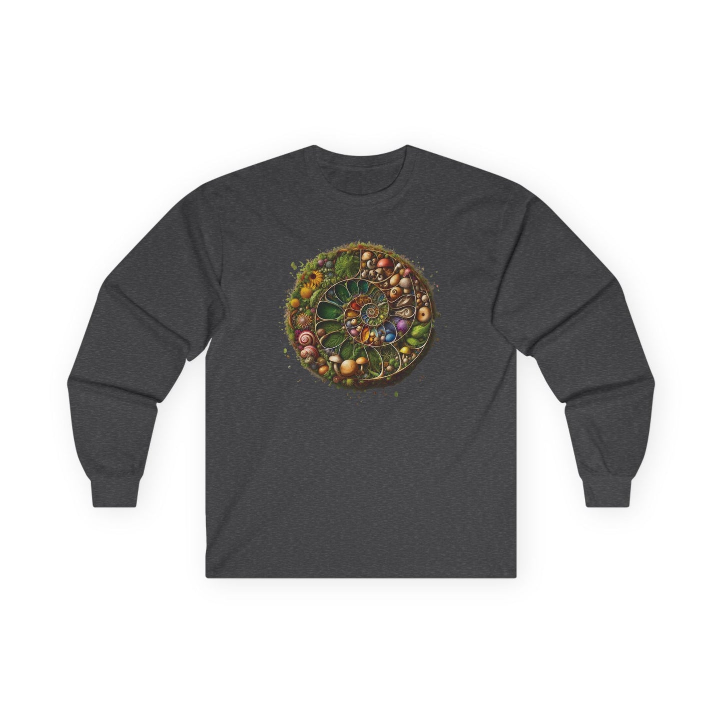 Floral Mushroom Spiral Unisex Long Sleeve Shirt
