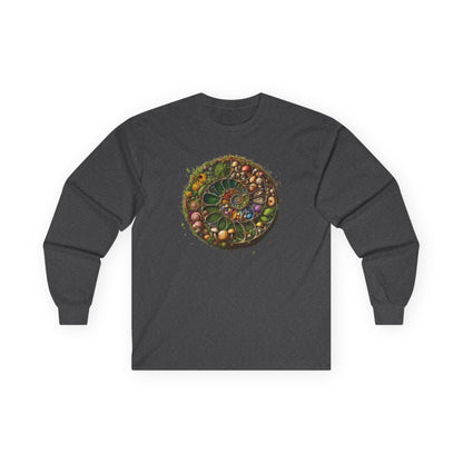 Floral Mushroom Spiral Unisex Long Sleeve Shirt