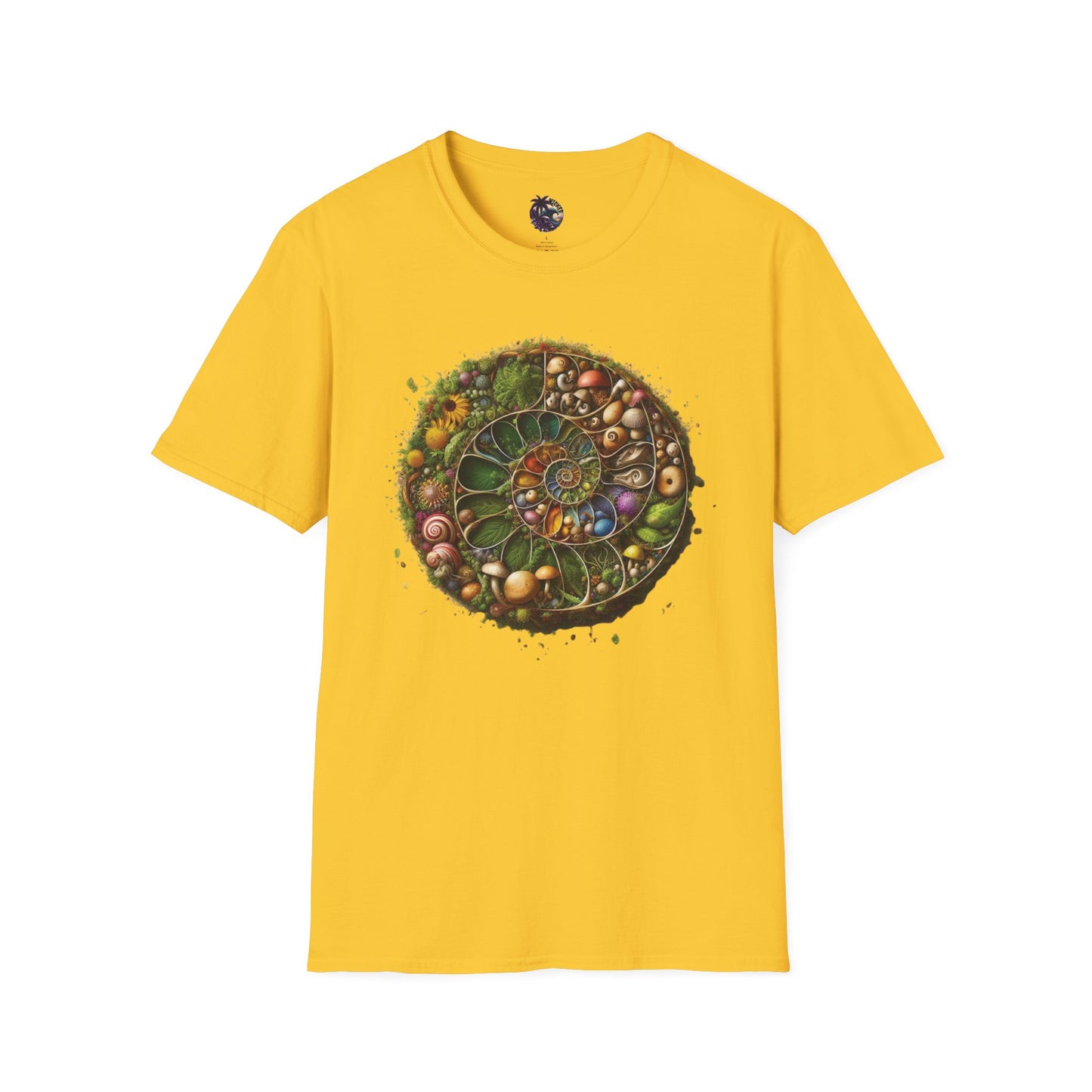 Floral Mushroom Spiral Unisex T-Shirt