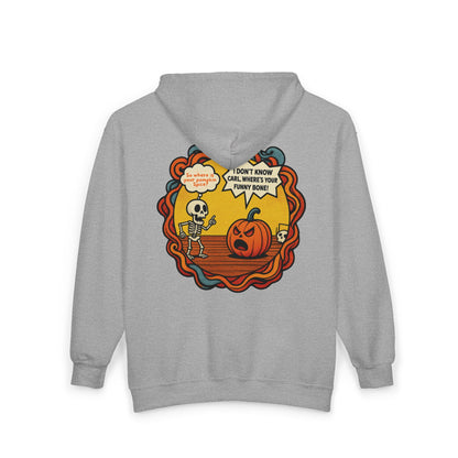 Pumpkin Spice vs Funny Bone Unisex Zip-Up Hoodie
