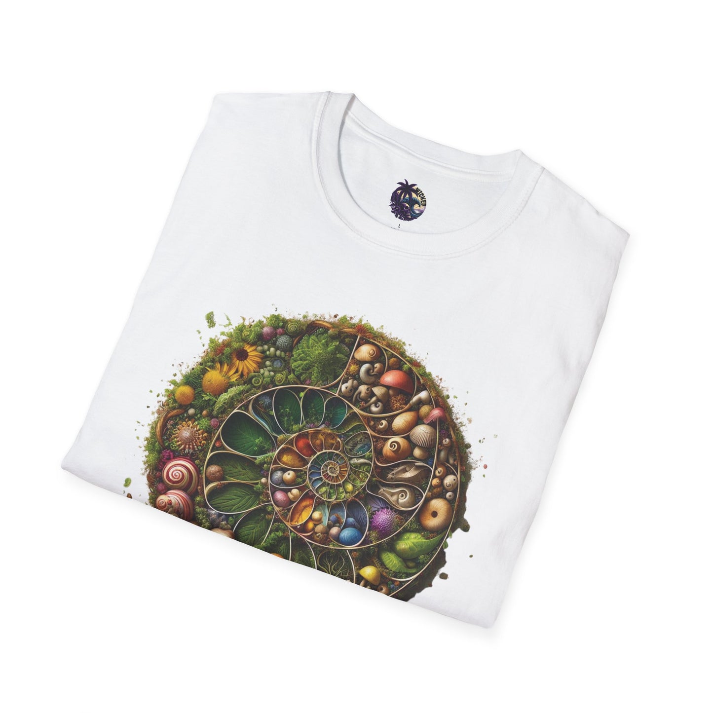 Floral Mushroom Spiral Unisex T-Shirt