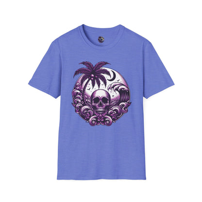 Purple Skull Waves Unisex T-Shirt