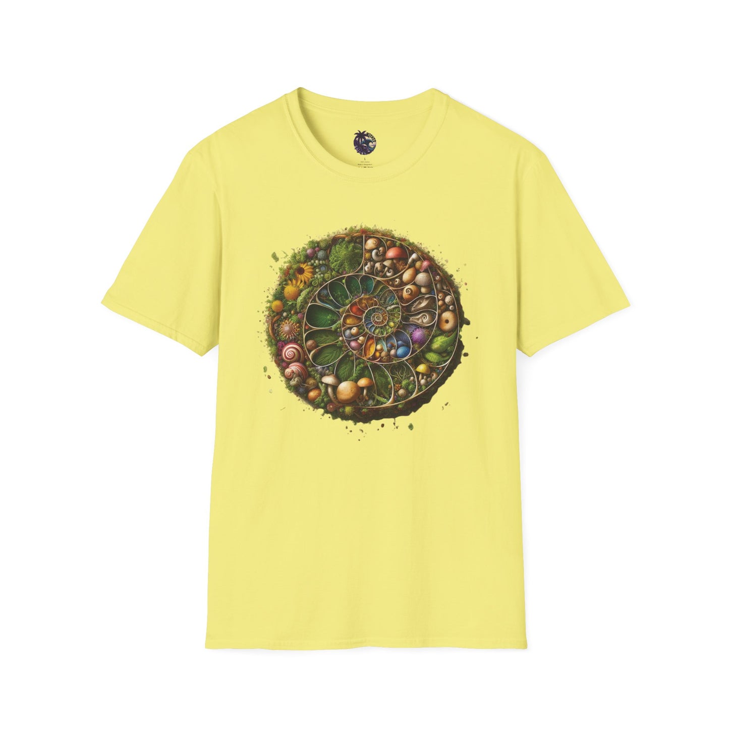 Floral Mushroom Spiral Unisex T-Shirt
