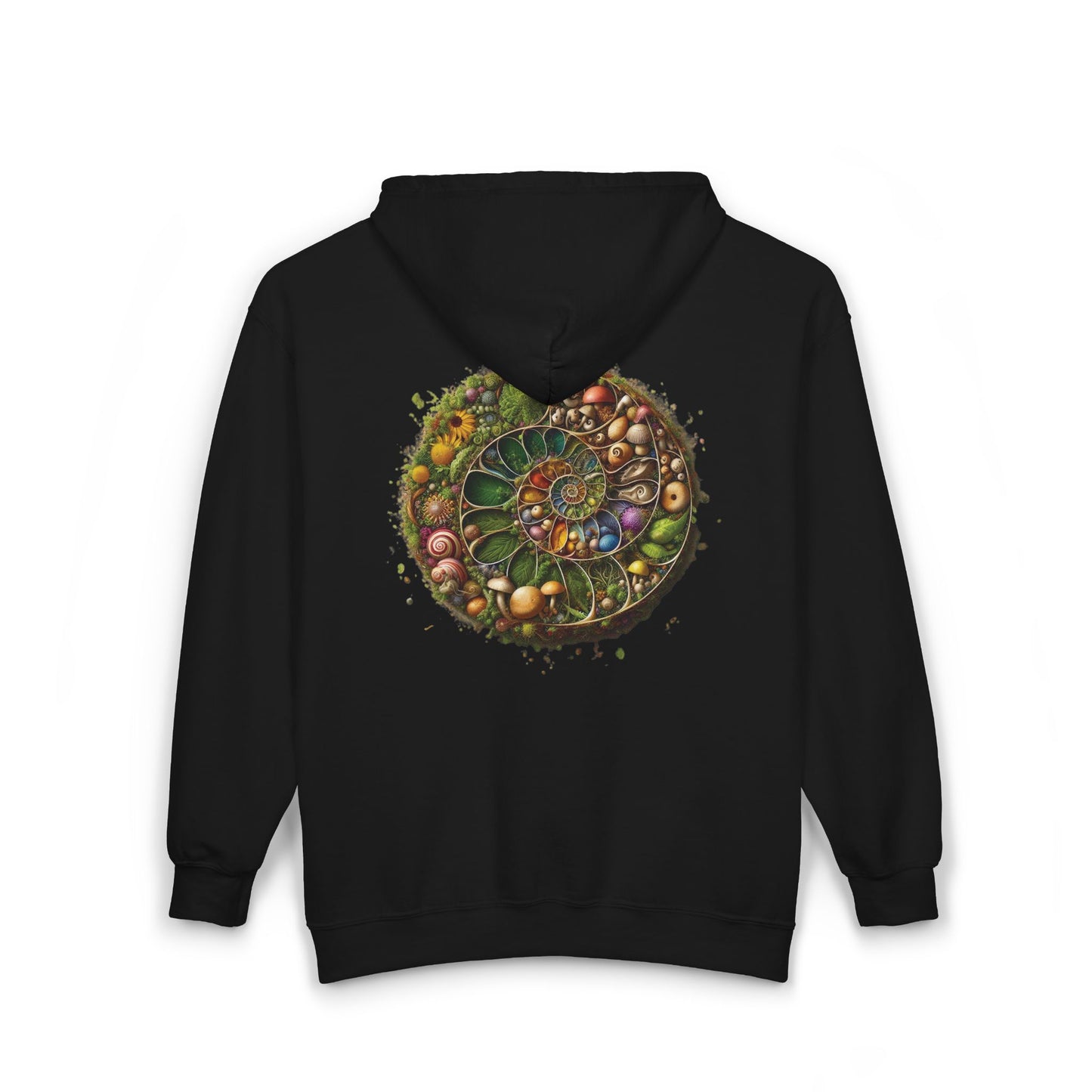 Floral Mushroom Spiral Unisex Zip-Up Hoodie