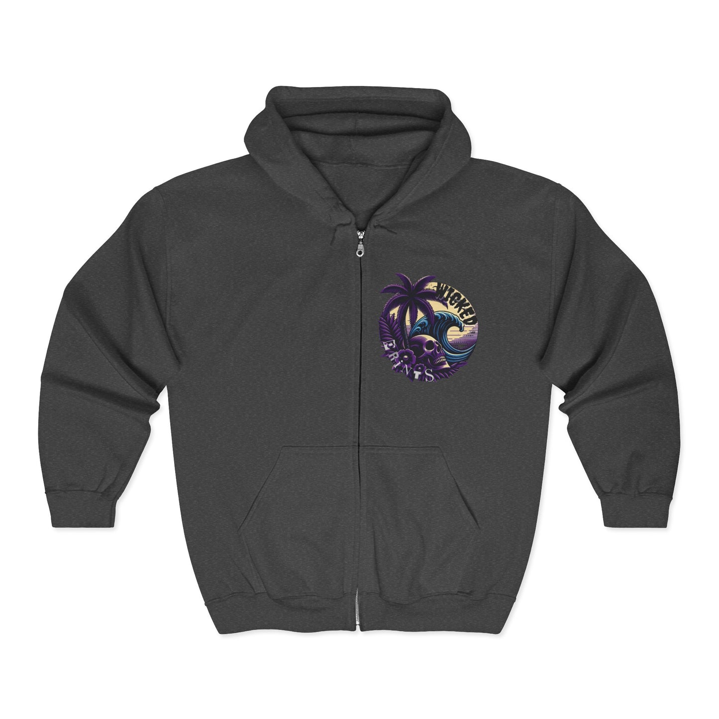 Raven Skull Unisex Zip-Up Hoodie