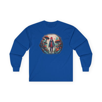 Skeleton Beanie in a Mushroom Forest Unisex Long Sleeve Shirt
