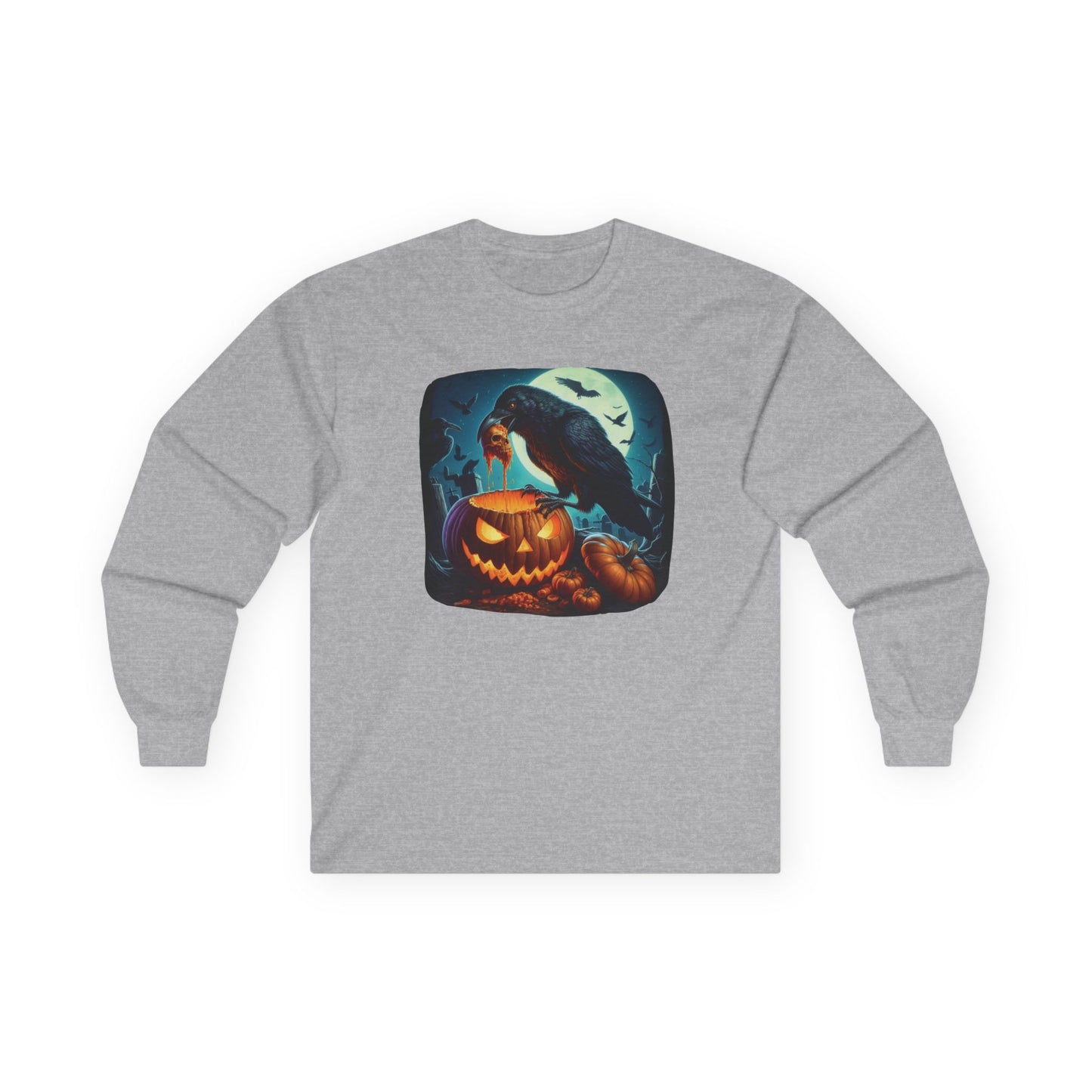 Raven Skull Unisex Long Sleeve Shirt