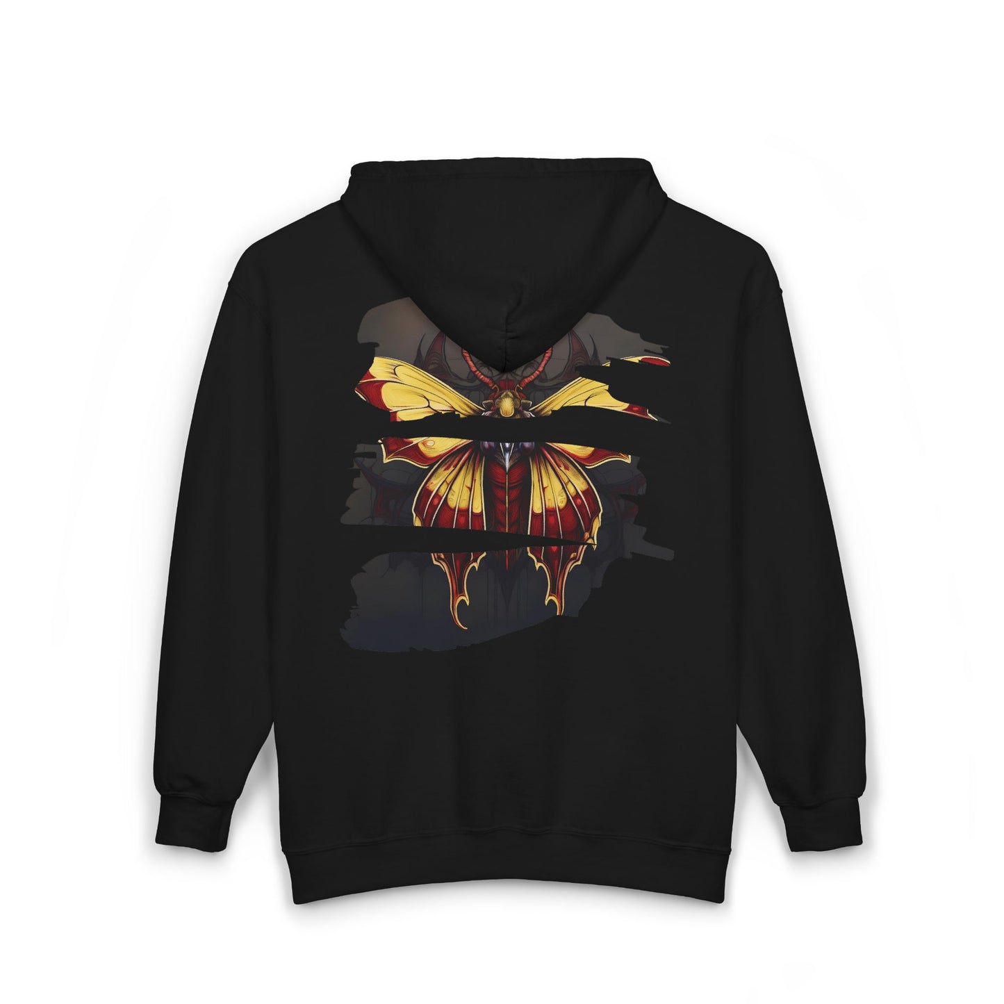 Moth - Red and Yellow Unisex Zip-Up Hoodie