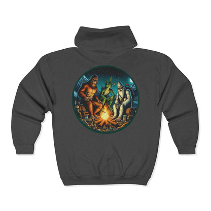 Cryptid Camping Trip Unisex Zip-Up Hoodie
