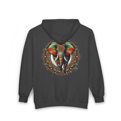 Elephant Mandala Unisex Zip-Up Hoodie