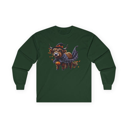 Highland Cow-oween Unisex Long Sleeve Shirt