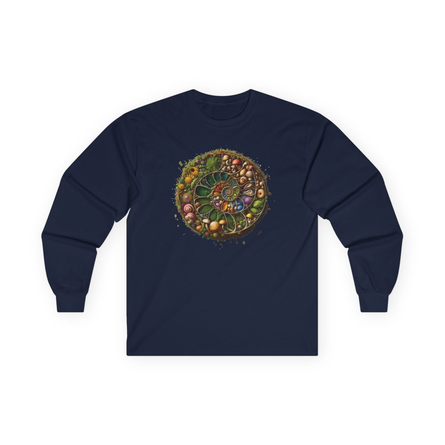 Floral Mushroom Spiral Unisex Long Sleeve Shirt