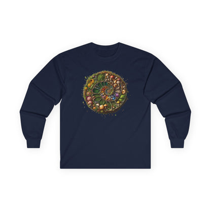 Floral Mushroom Spiral Unisex Long Sleeve Shirt