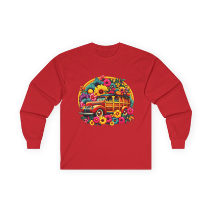 Retro Floral Woody Unisex Long Sleeve Shirt