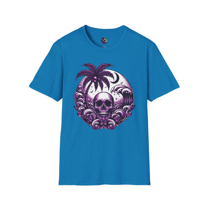 Purple Skull Waves Unisex T-Shirt