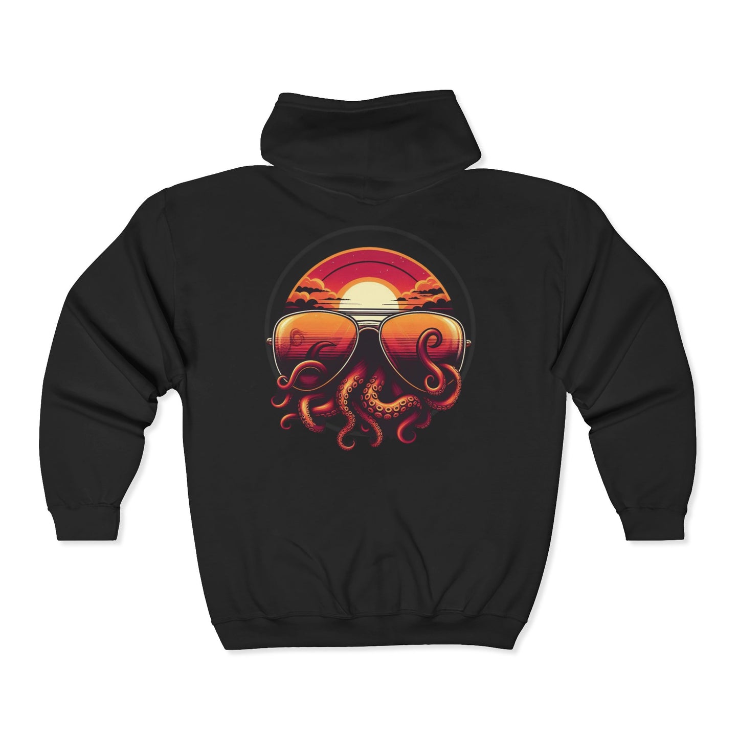 Aviator Sunglasses Sunset Tentacles Unisex Zip-Up Hoodie