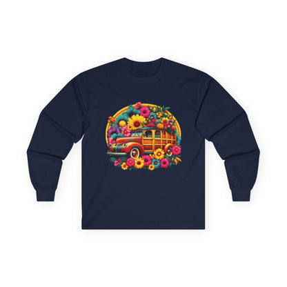 Retro Floral Woody Unisex Long Sleeve Shirt