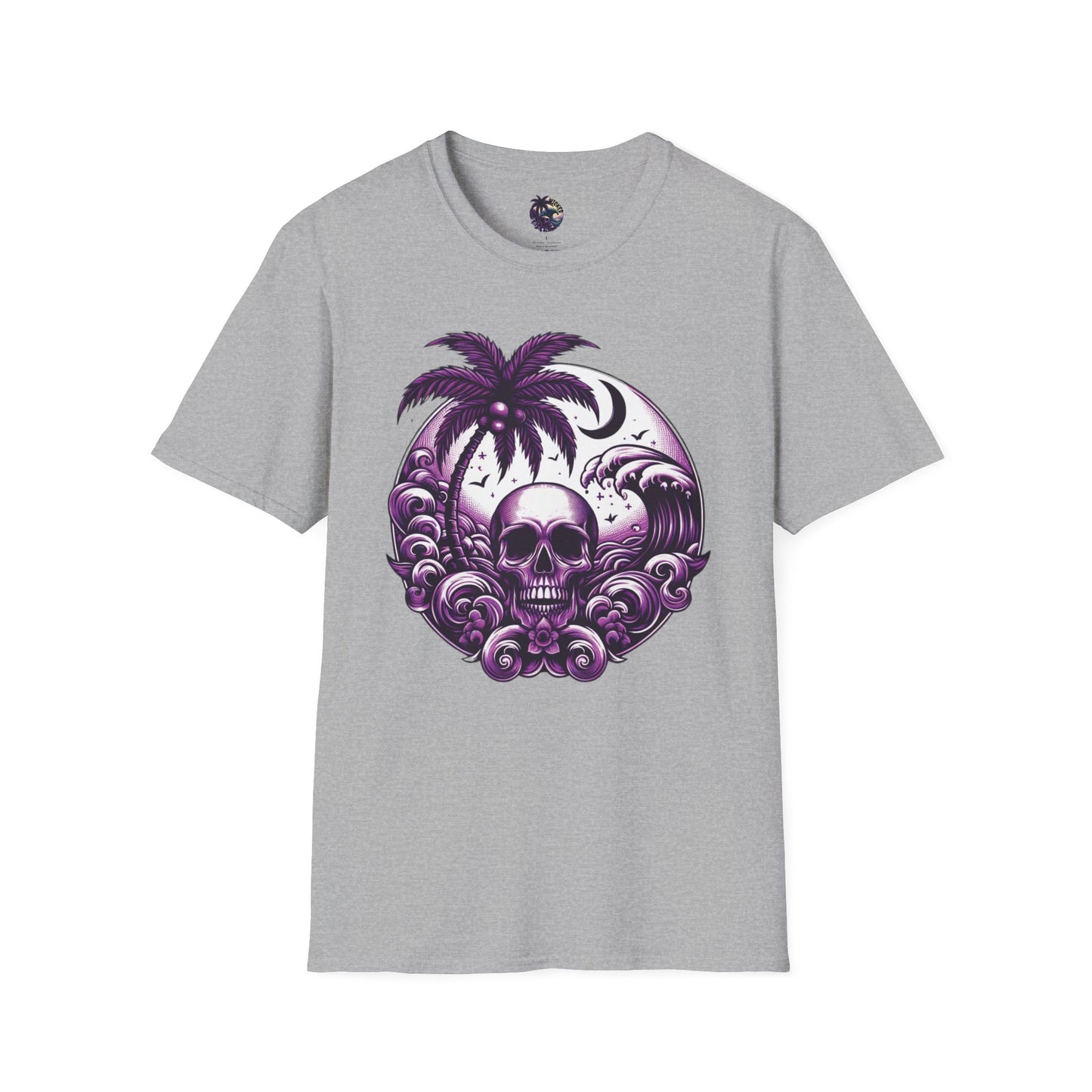 Purple Skull Waves Unisex T-Shirt