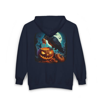 Raven Skull Unisex Zip-Up Hoodie