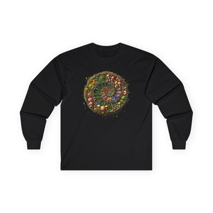 Floral Mushroom Spiral Unisex Long Sleeve Shirt