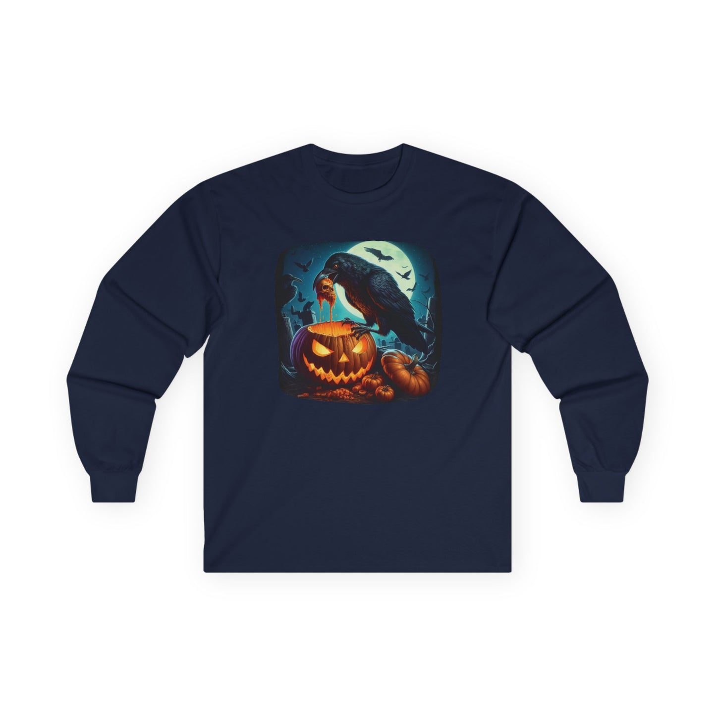 Raven Skull Unisex Long Sleeve Shirt