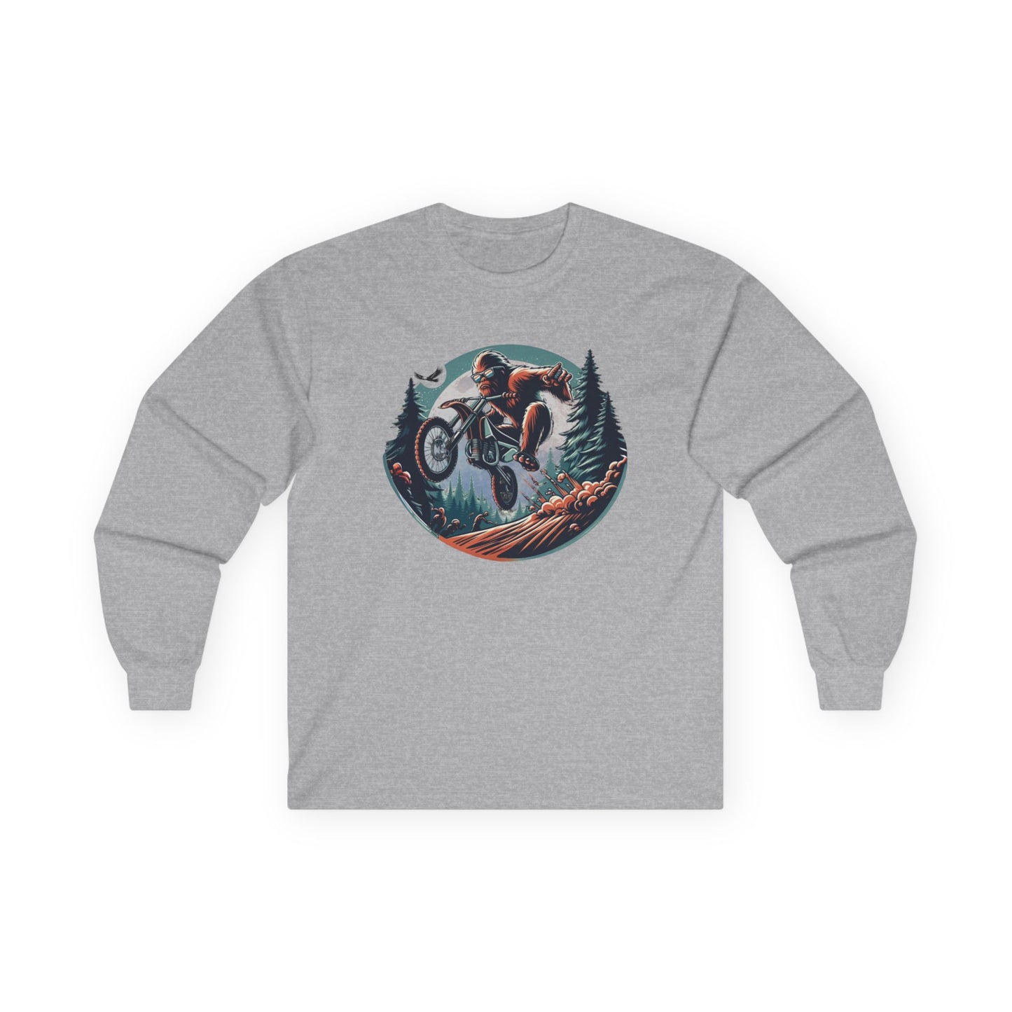 Sasquatch Dirt Bikin' Unisex Long Sleeve Shirt
