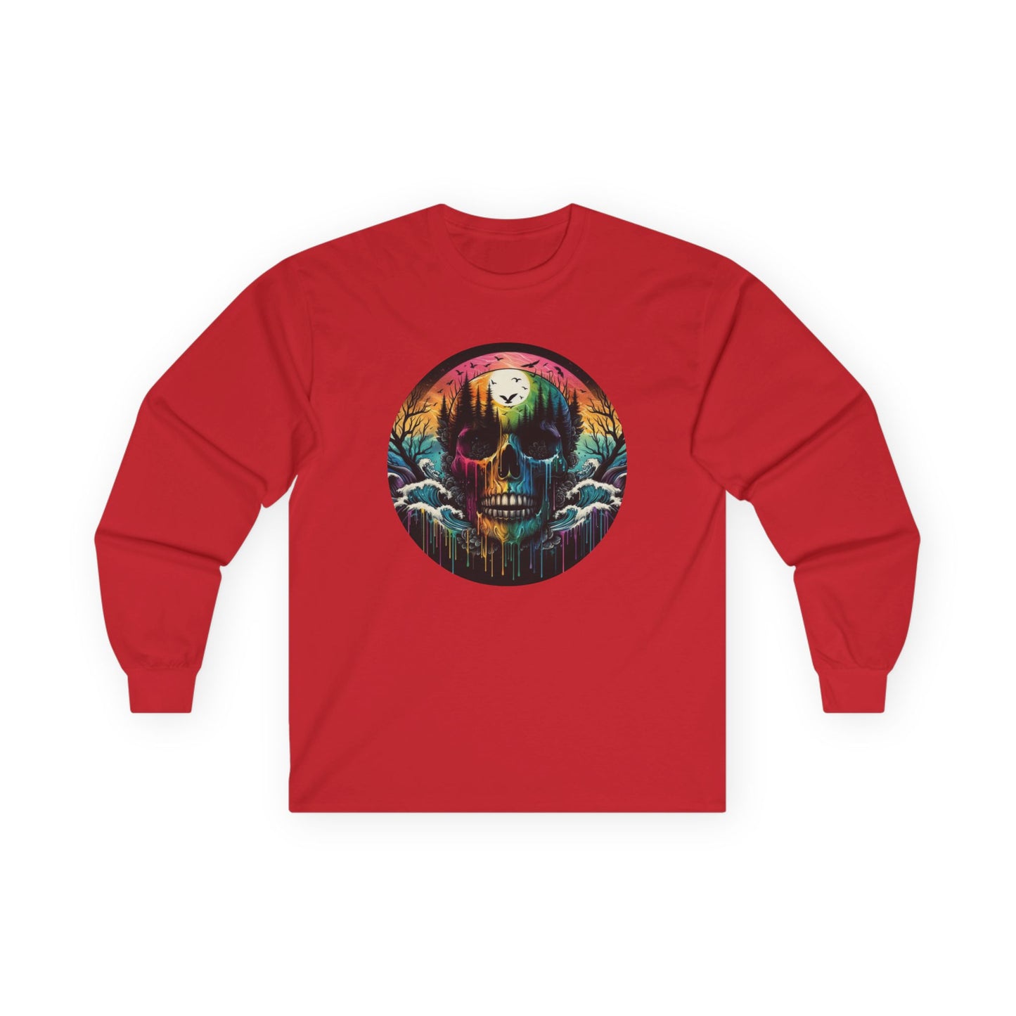 Rainbow Skull Softstyle Unisex Long Sleeve Shirt