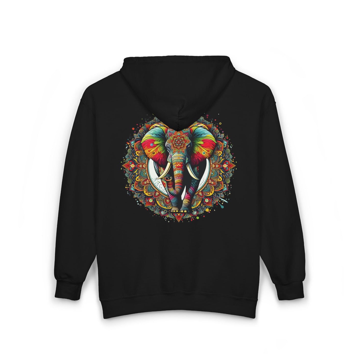 Elephant Mandala Unisex Zip-Up Hoodie