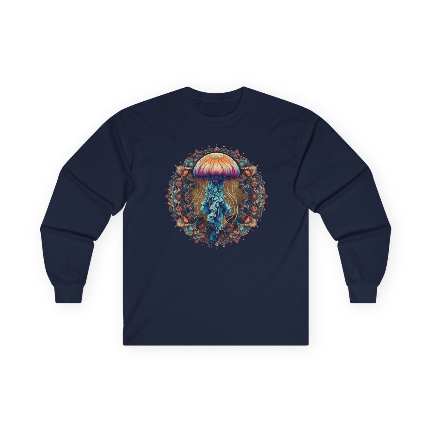 Jellyfish Mandala Unisex Long Sleeve Shirt