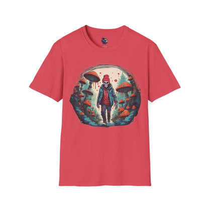 Skeleton Beanie in a Mushroom Forest Unisex T-Shirt