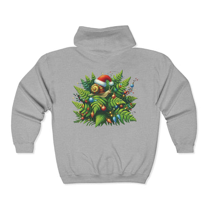 Holiday Snail Unisex Zip-Up Hoodie