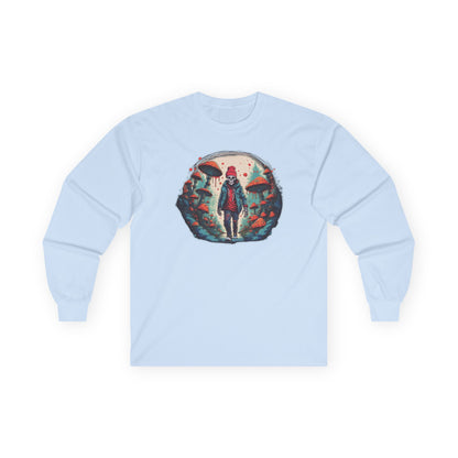 Skeleton Beanie in a Mushroom Forest Unisex Long Sleeve Shirt