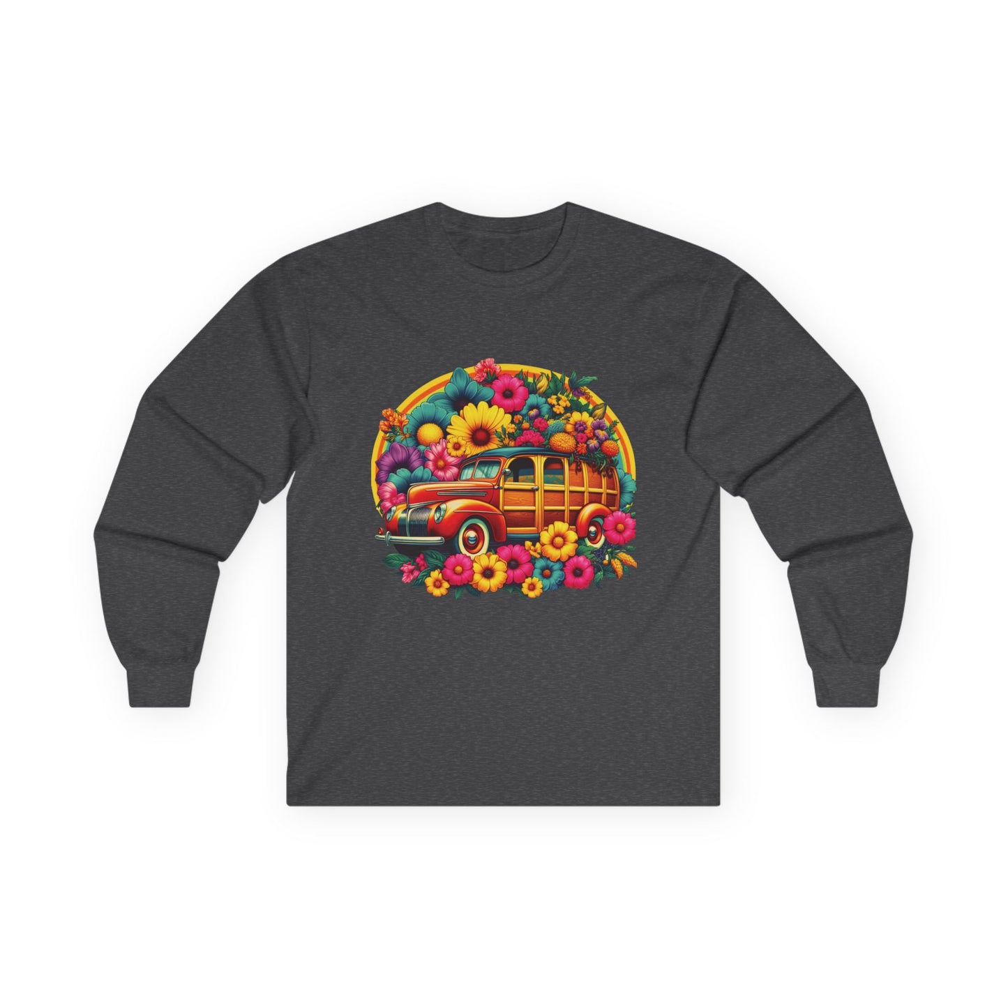 Retro Floral Woody Unisex Long Sleeve Shirt