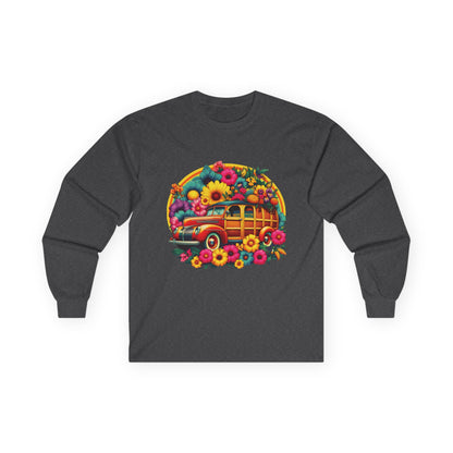 Retro Floral Woody Unisex Long Sleeve Shirt