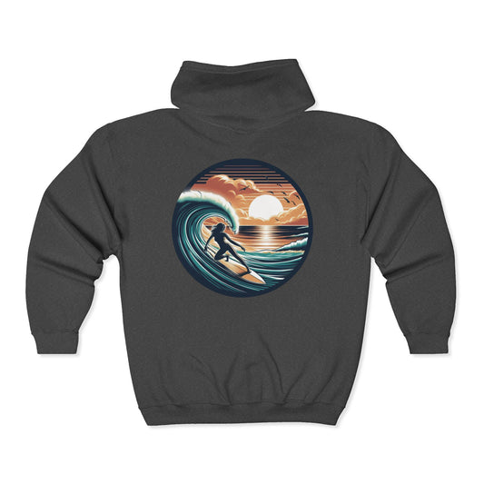 Surfer Girl Unisex Zip-Up Hoodie